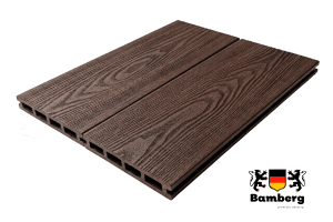 Террасная доска ДПК Бамберг пустотелая, 3D Натур (Natural), Орех (Walnut)