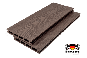 Террасная доска ДПК Бамберг пустотелая, 3D Натур (Natural), Орех (Walnut)
